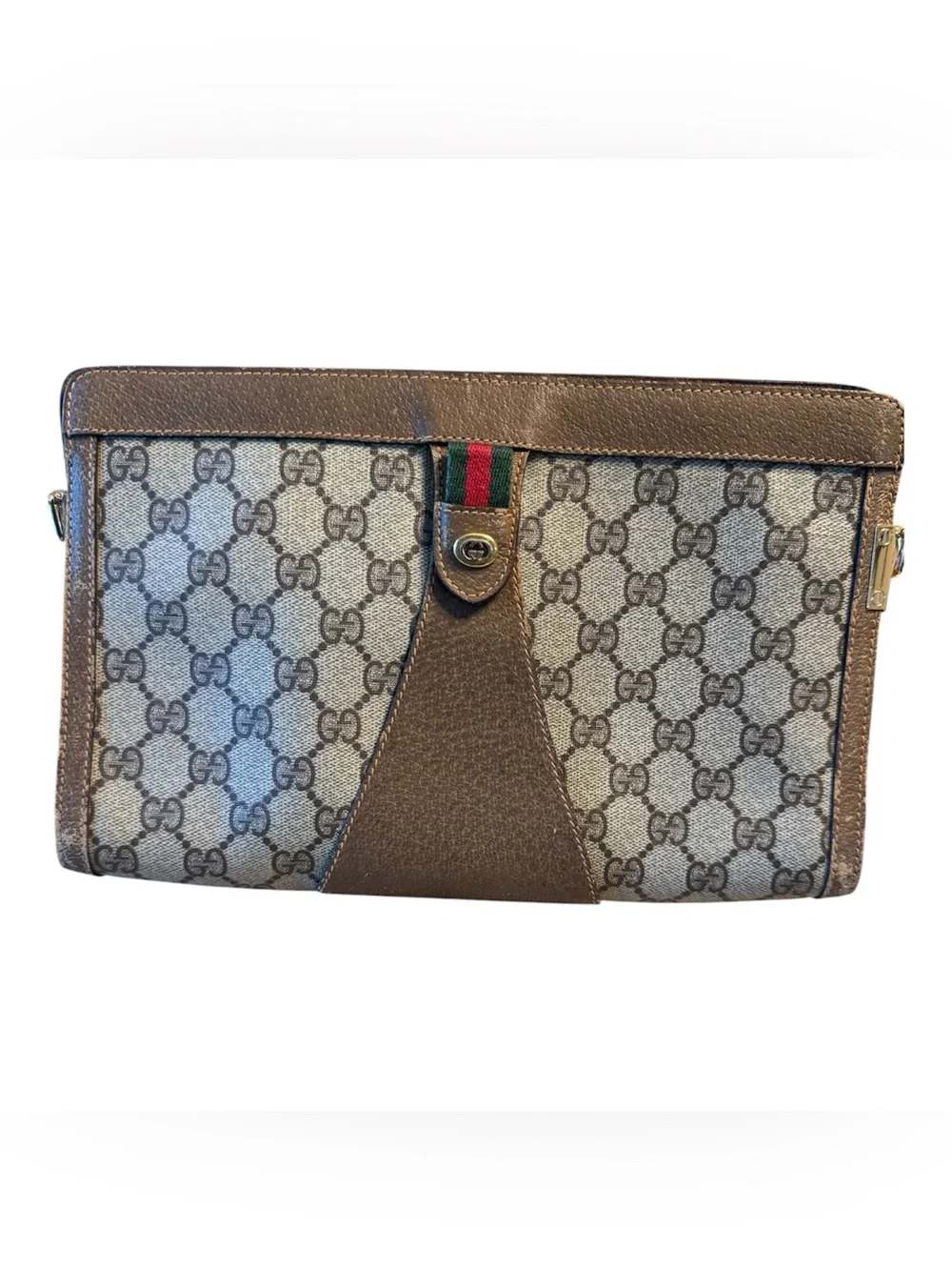 Vintage Gucci Accessory Collection GG Supreme Monogram Sherry Line Clutch Bag - Picture 2 of 4